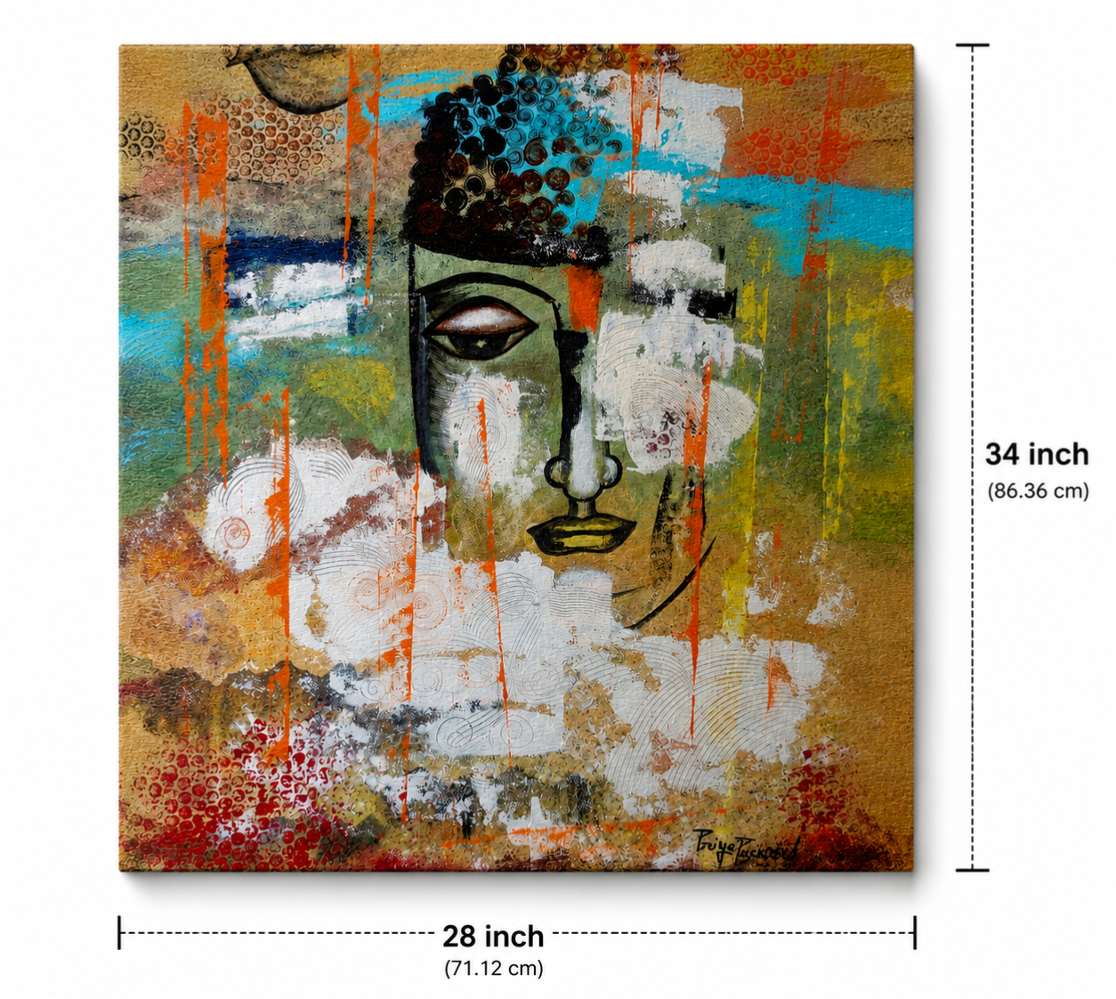 28x34 Inch Abstract Acrylic Painting Size Guide