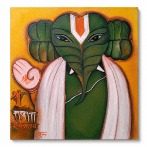 Vighnaharta abstract Ganesha canvas painting by Priya Prakash